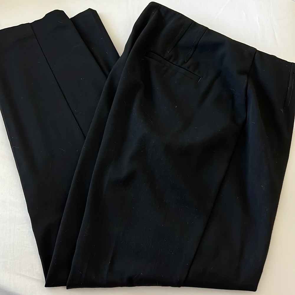 Talbots black flat front side zipper straight‎ pants trousers Sz 8